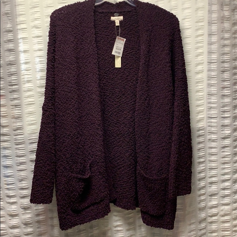 Purple cardigan with pockets